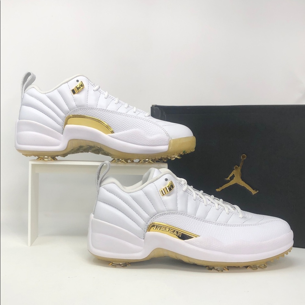 Air Jordan XII 12 Golf NRG M22 Metallic Gold DM0106-117 Unisex Golf Shoes-Size 7